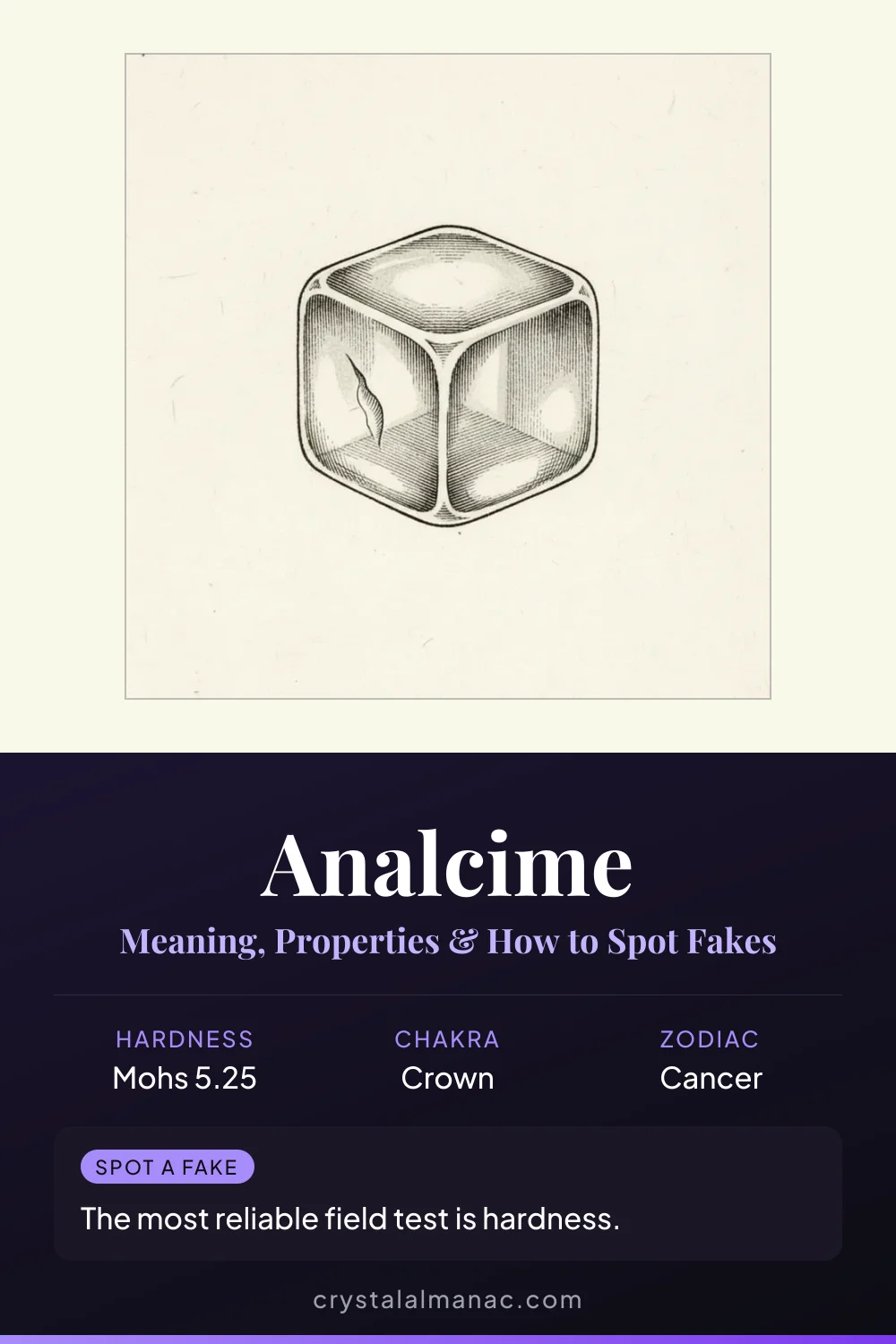 Analcime - The Zeolite Cube Crystal - Pinterest pin