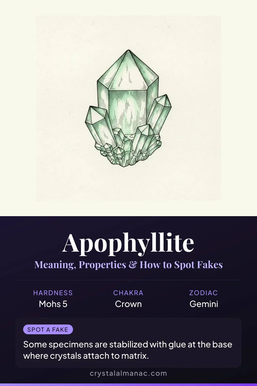 Apophyllite - The Light Keeper - Pinterest pin