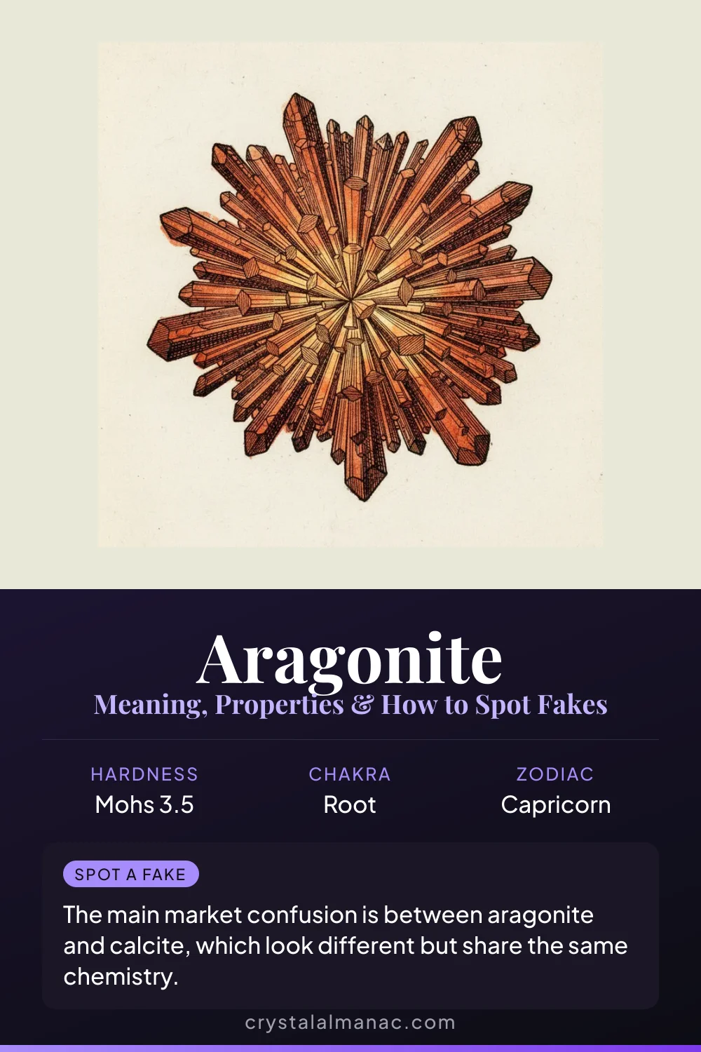 Aragonite - The Earth Healer - Pinterest pin