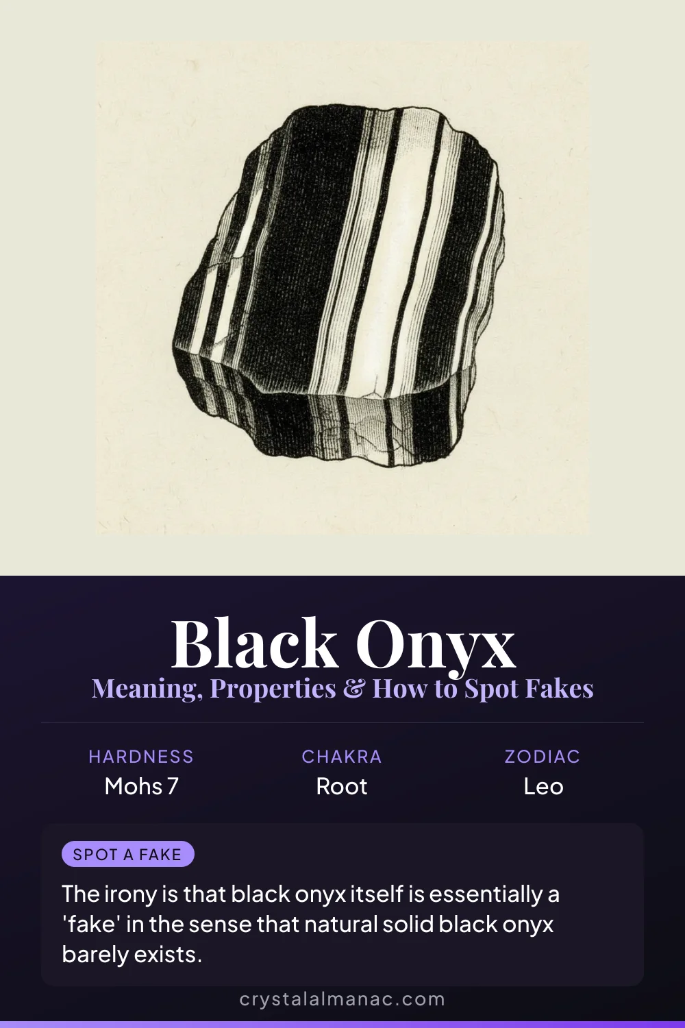 Black Onyx - The Stone of Strength - Pinterest pin