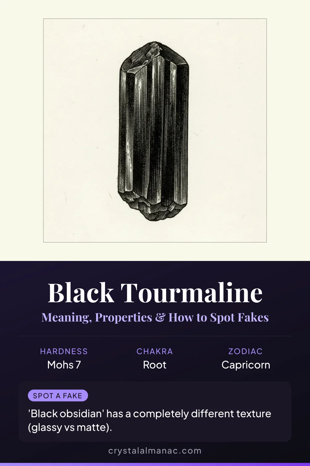 Black Tourmaline - The Shield Stone - Pinterest pin