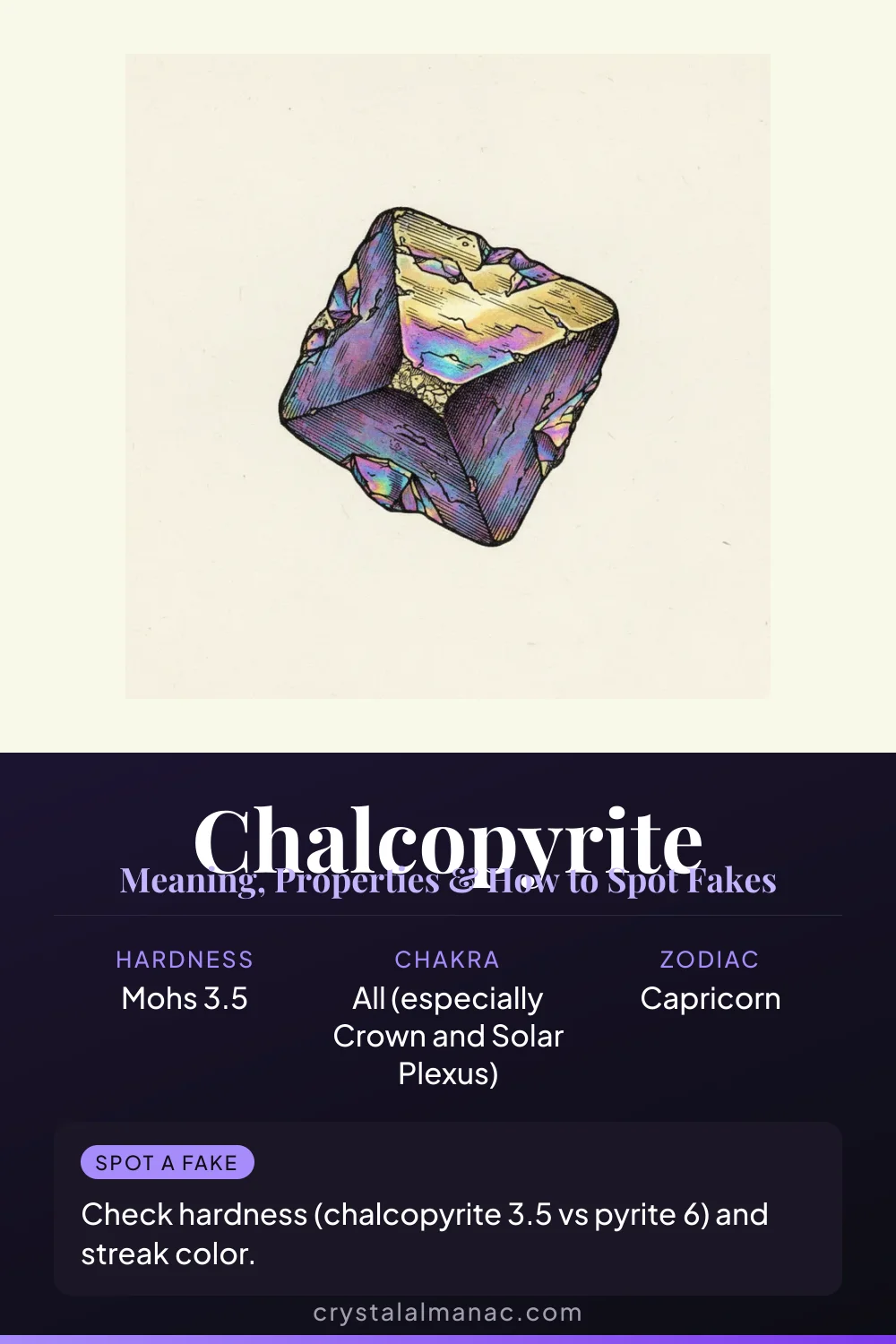 Chalcopyrite - The Peacock Mineral - Pinterest pin