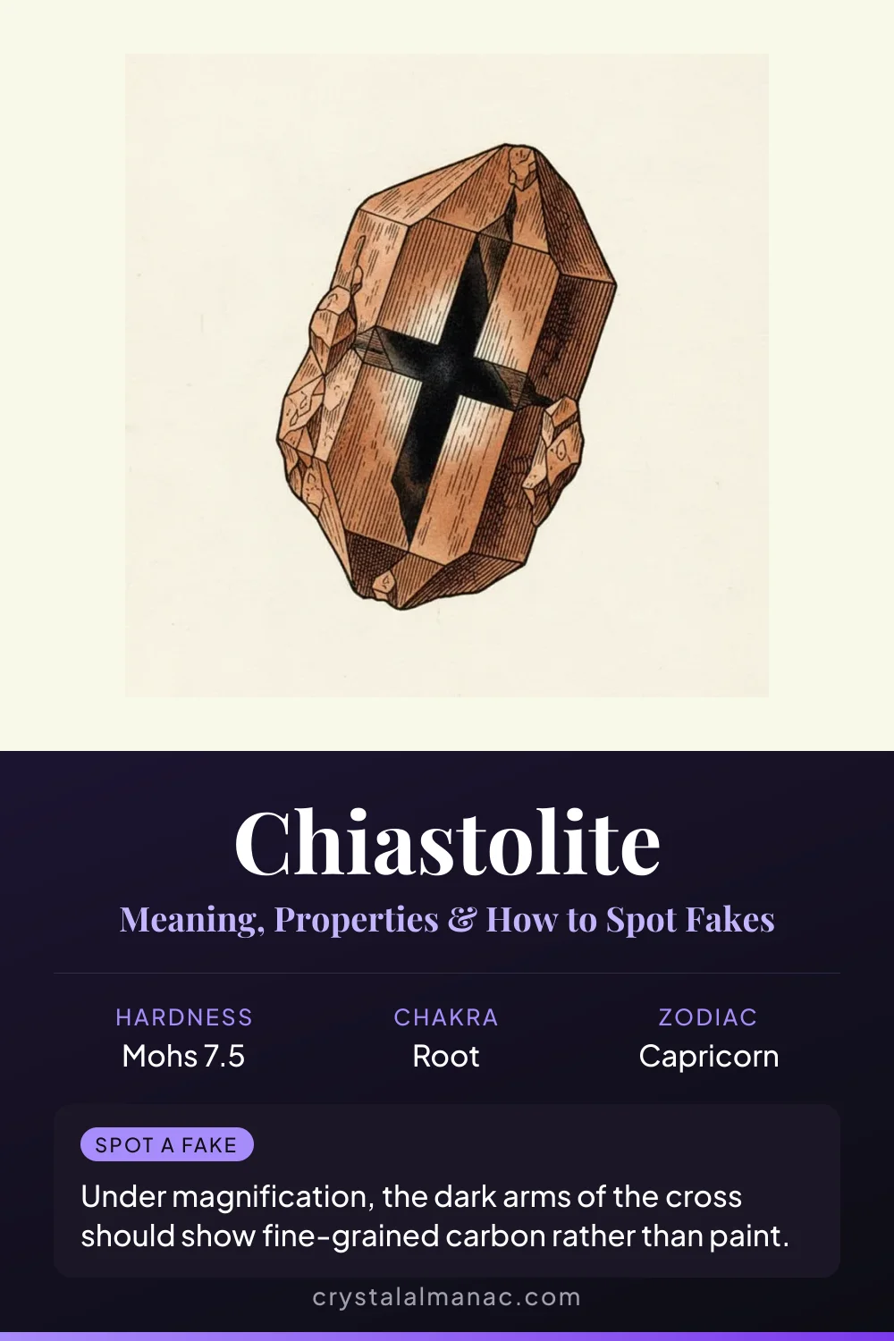 Chiastolite - The Cross Stone - Pinterest pin