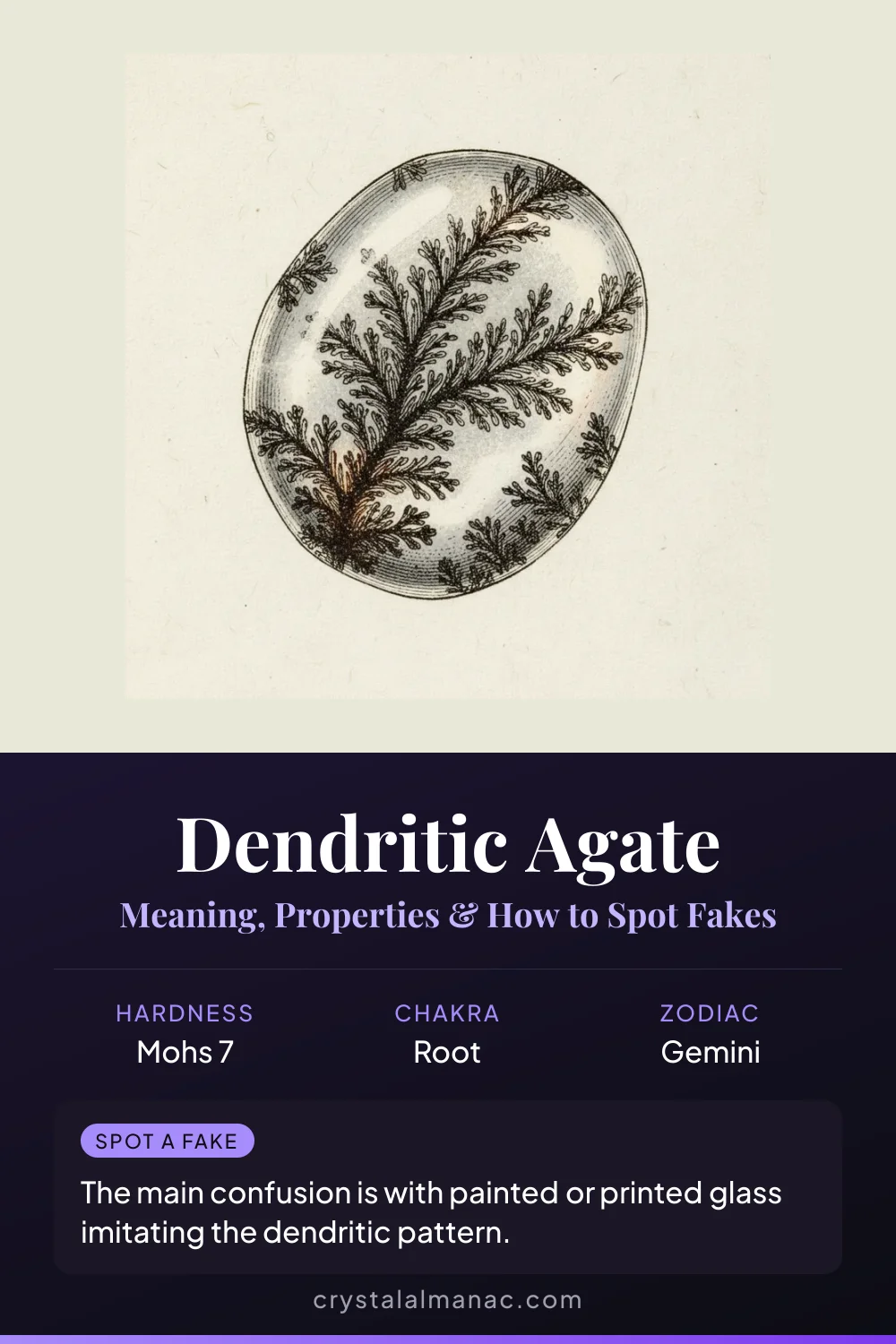 Dendritic Agate - The Stone of Plentitude - Pinterest pin
