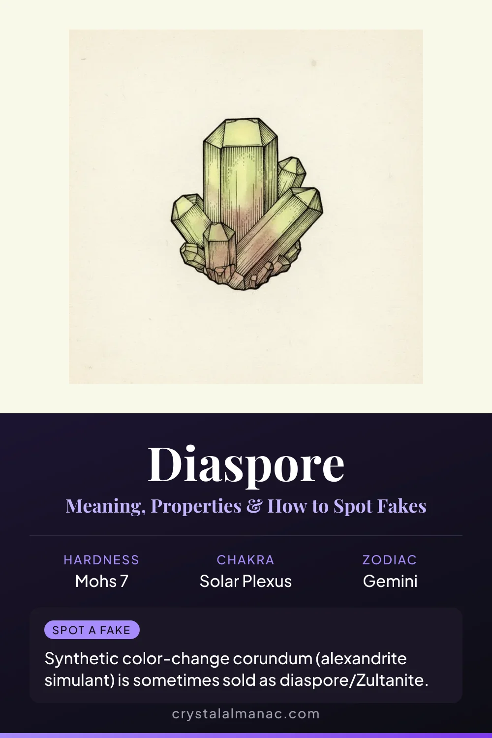 Diaspore - The Color-Change Gem - Pinterest pin