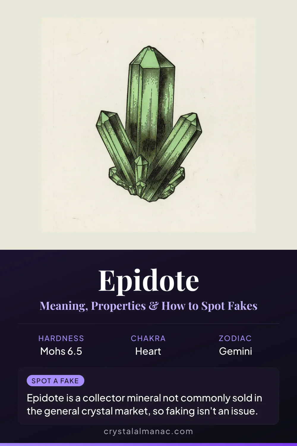 Epidote - The Stone of Increase - Pinterest pin