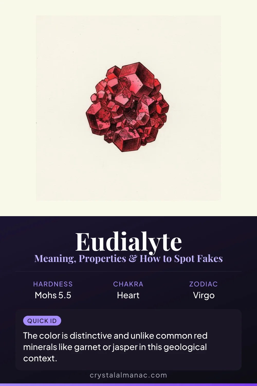 Eudialyte - The Dragon's Blood Stone - Pinterest pin