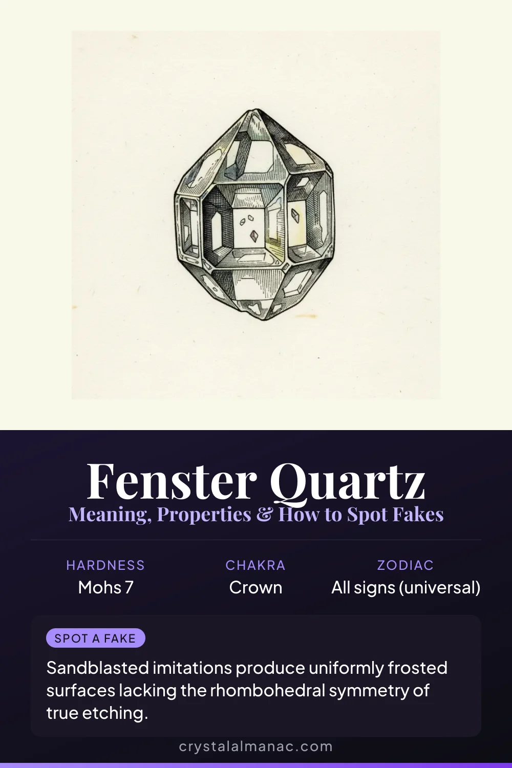 Fenster Quartz - Window quartz with etch pits - Pinterest pin