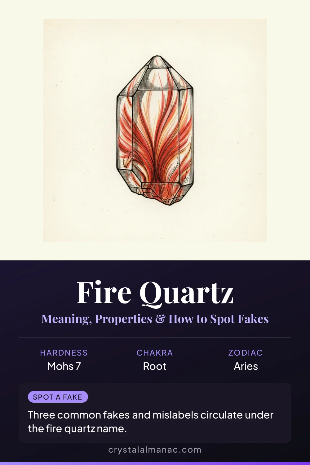Fire Quartz - Quartz Captured in Iron Flame - Pinterest pin