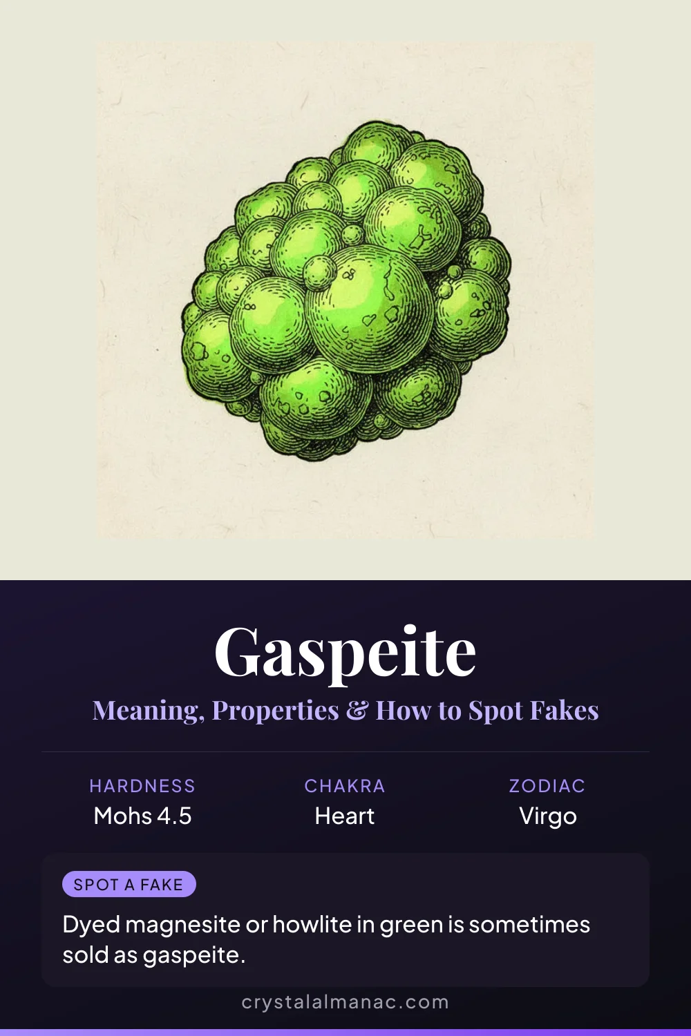 Gaspeite - The Apple Green Nickel Stone - Pinterest pin