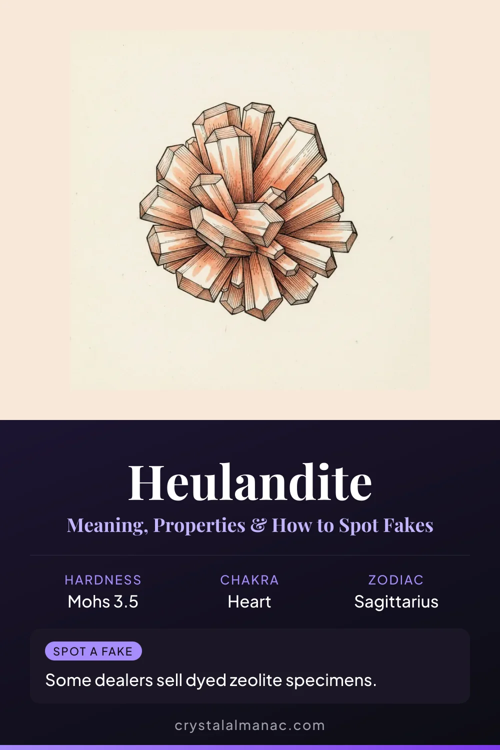 Heulandite - The Coffin-Shaped Zeolite - Pinterest pin