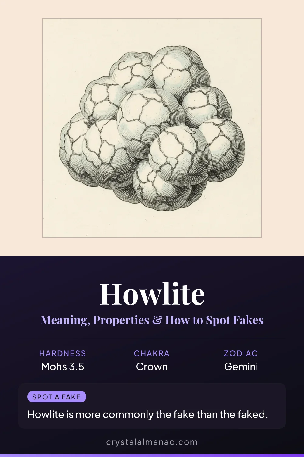 Howlite - The Calming Stone - Pinterest pin