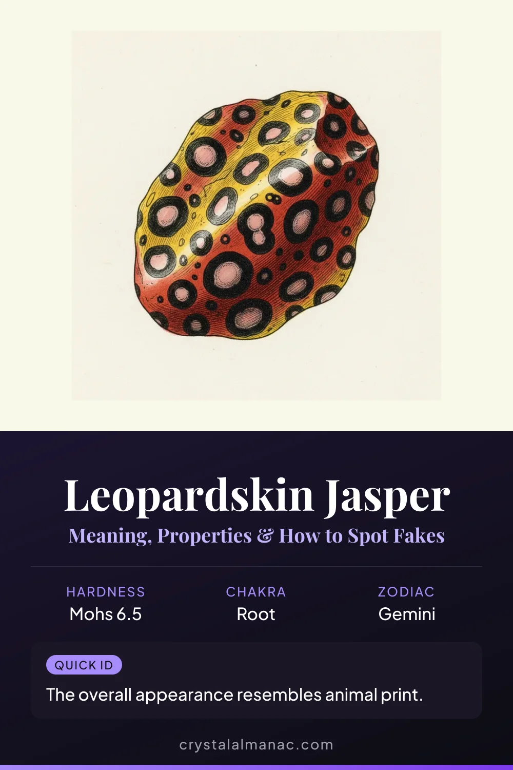 Leopardskin Jasper - The Spotted Totem Stone - Pinterest pin
