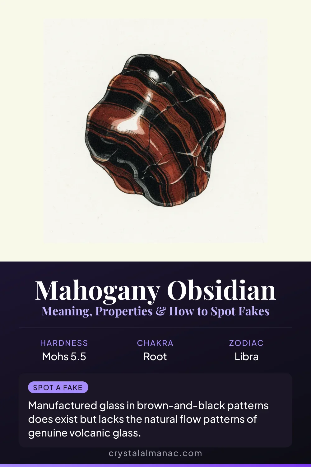 Mahogany Obsidian - The Stone of Inner Strength - Pinterest pin