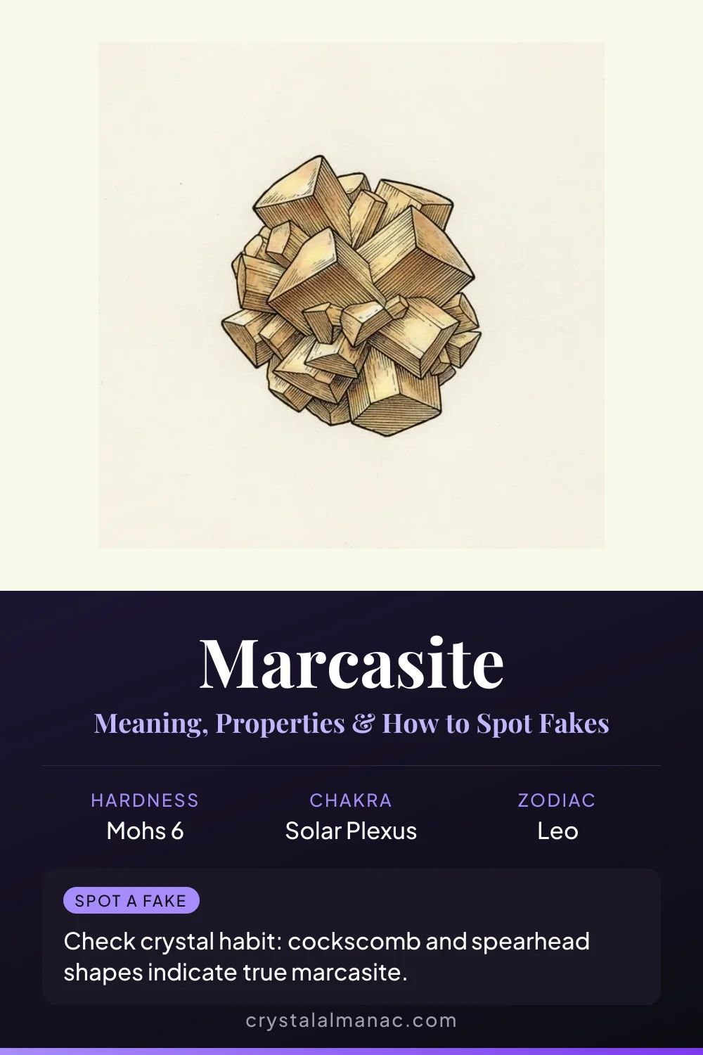 Marcasite - Pyrite's Unstable Twin - Pinterest pin
