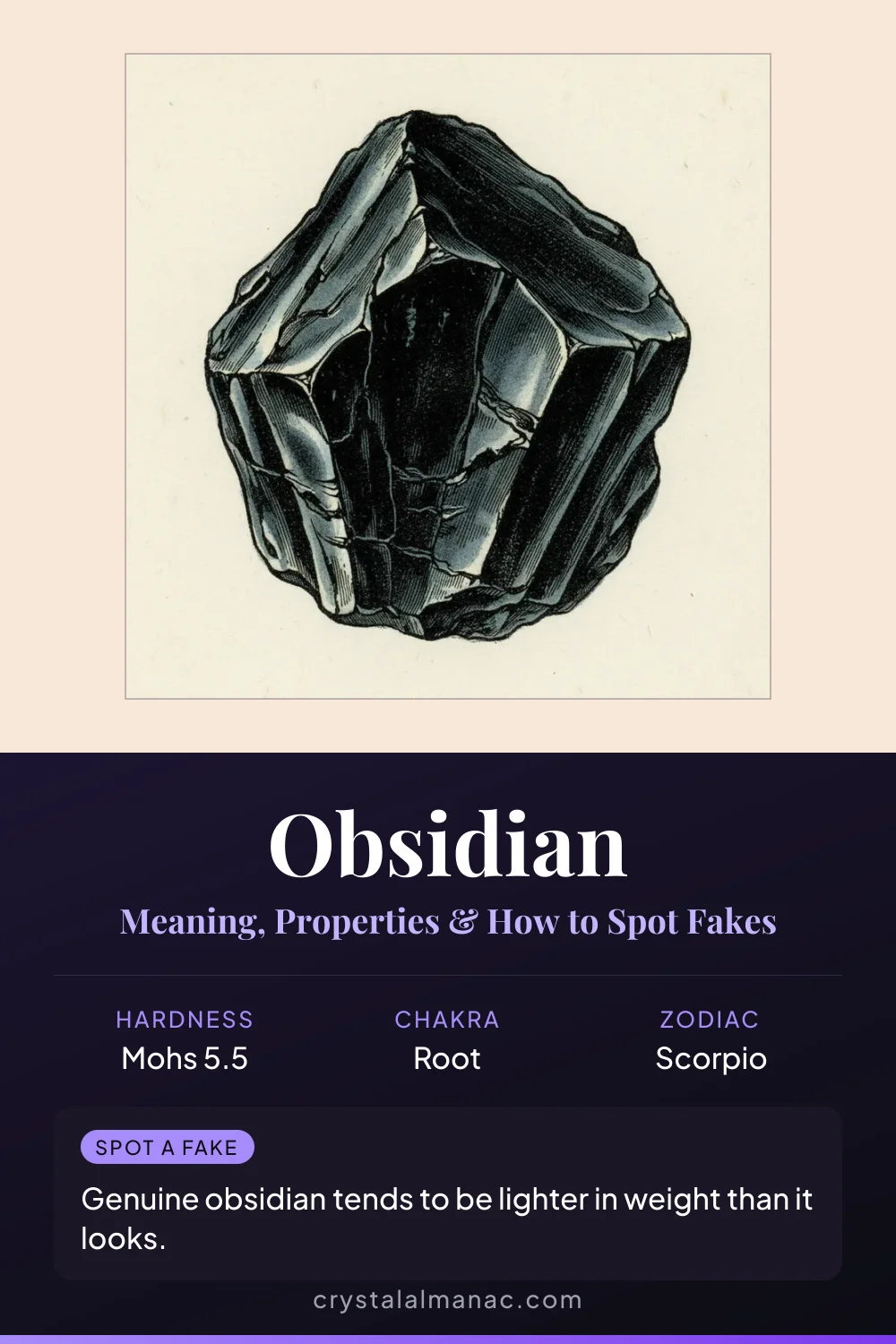 Obsidian - The Volcanic Glass - Pinterest pin