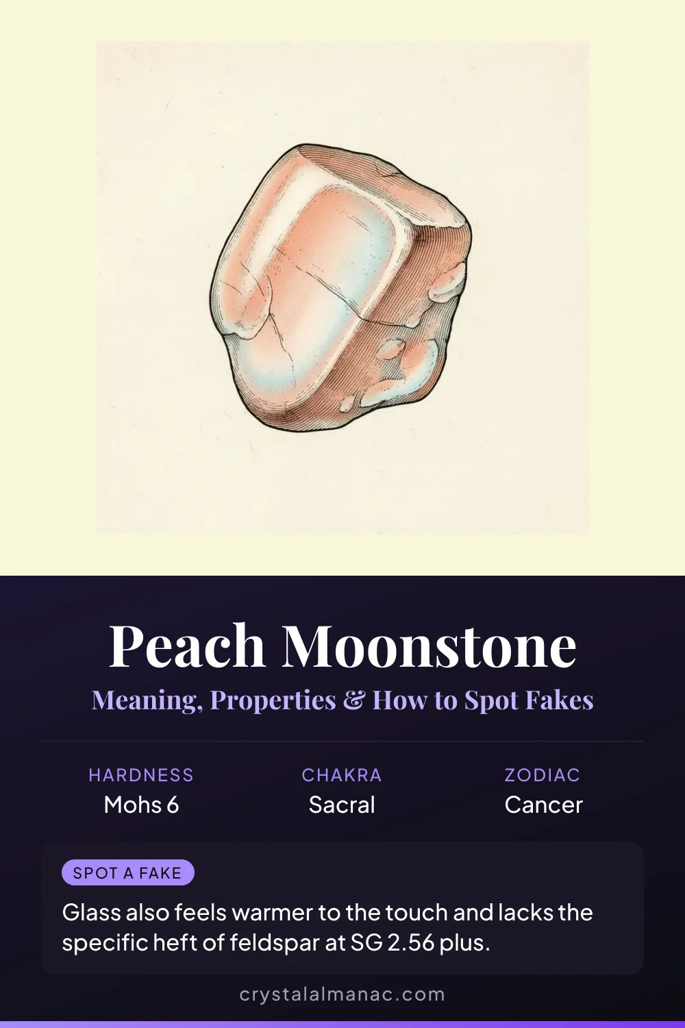 Peach Moonstone - The Warm Glow of Adularescence - Pinterest pin