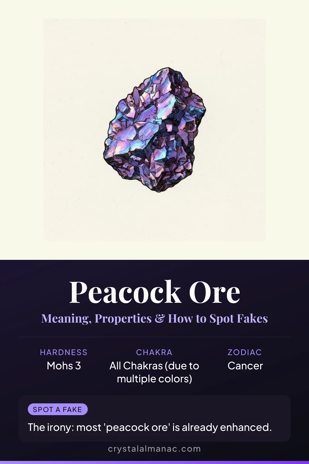 Peacock Ore - The Stone of Happiness - Pinterest pin