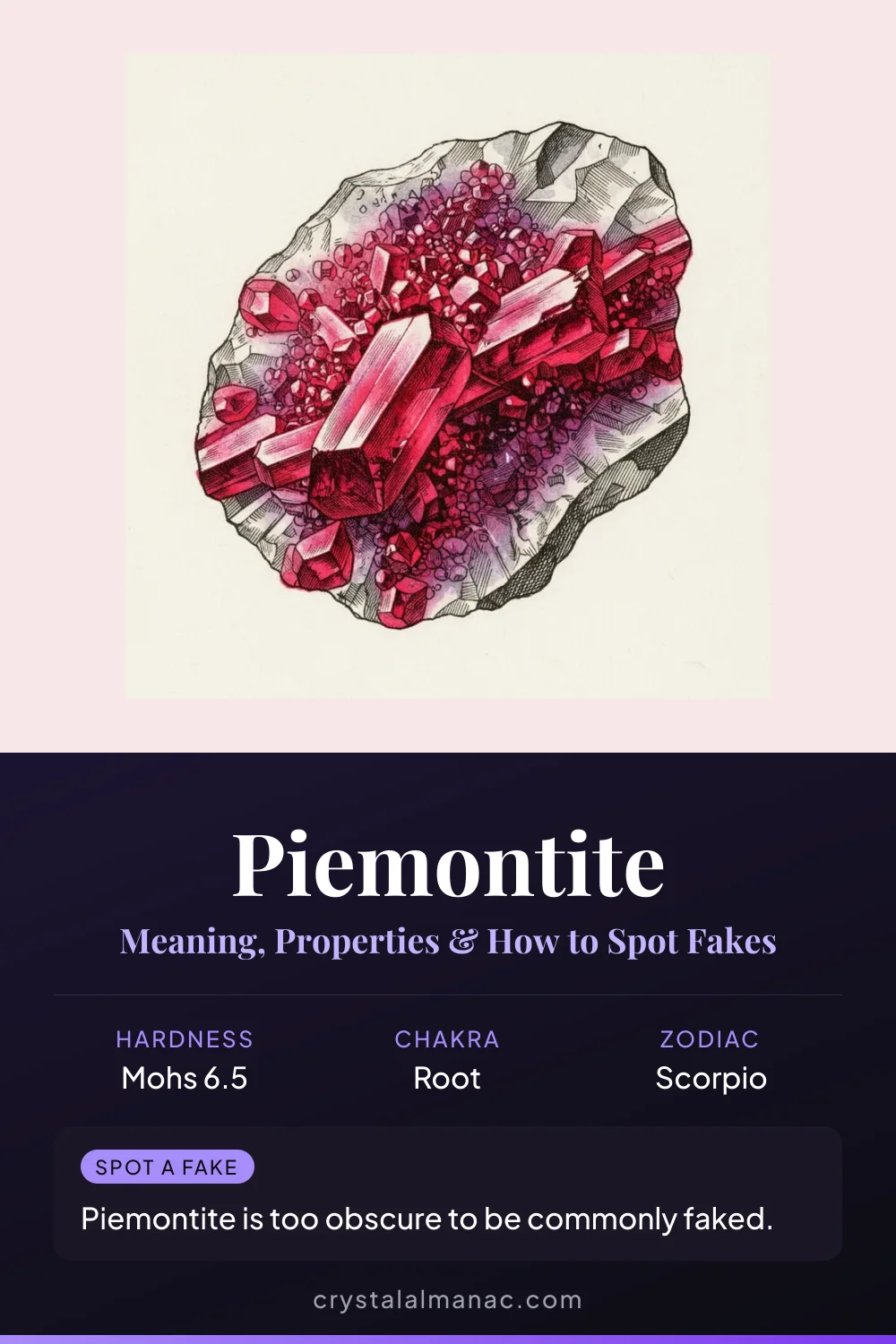Piemontite - The Red Epidote - Pinterest pin
