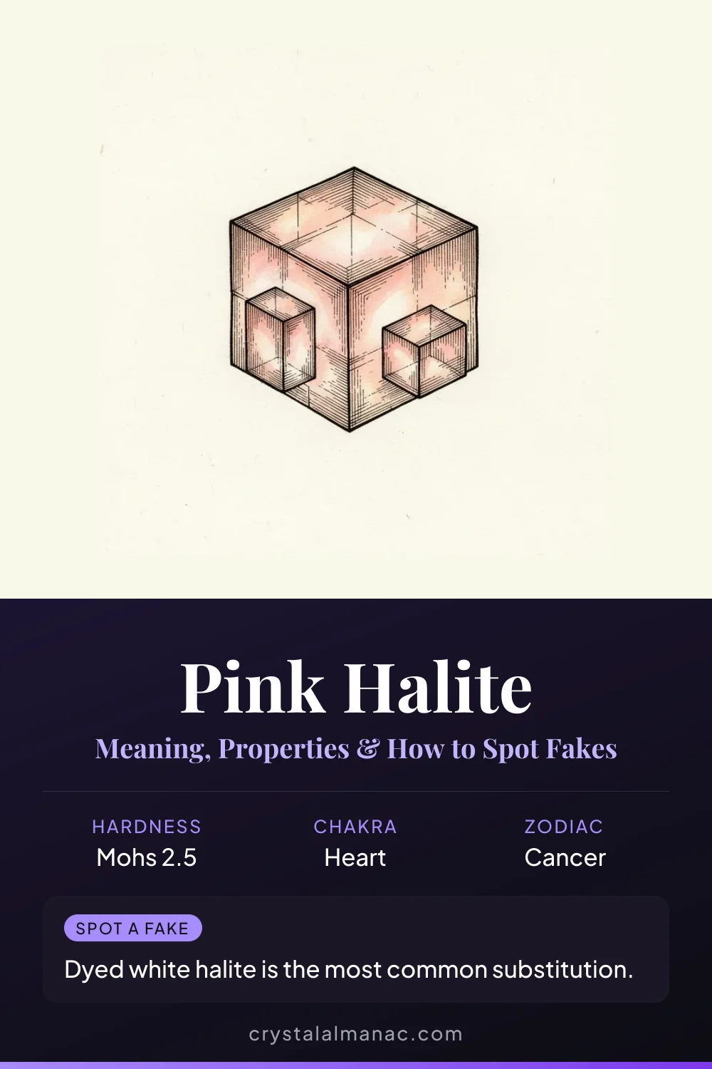 Pink Halite - Rose rock salt from salt lakes - Pinterest pin