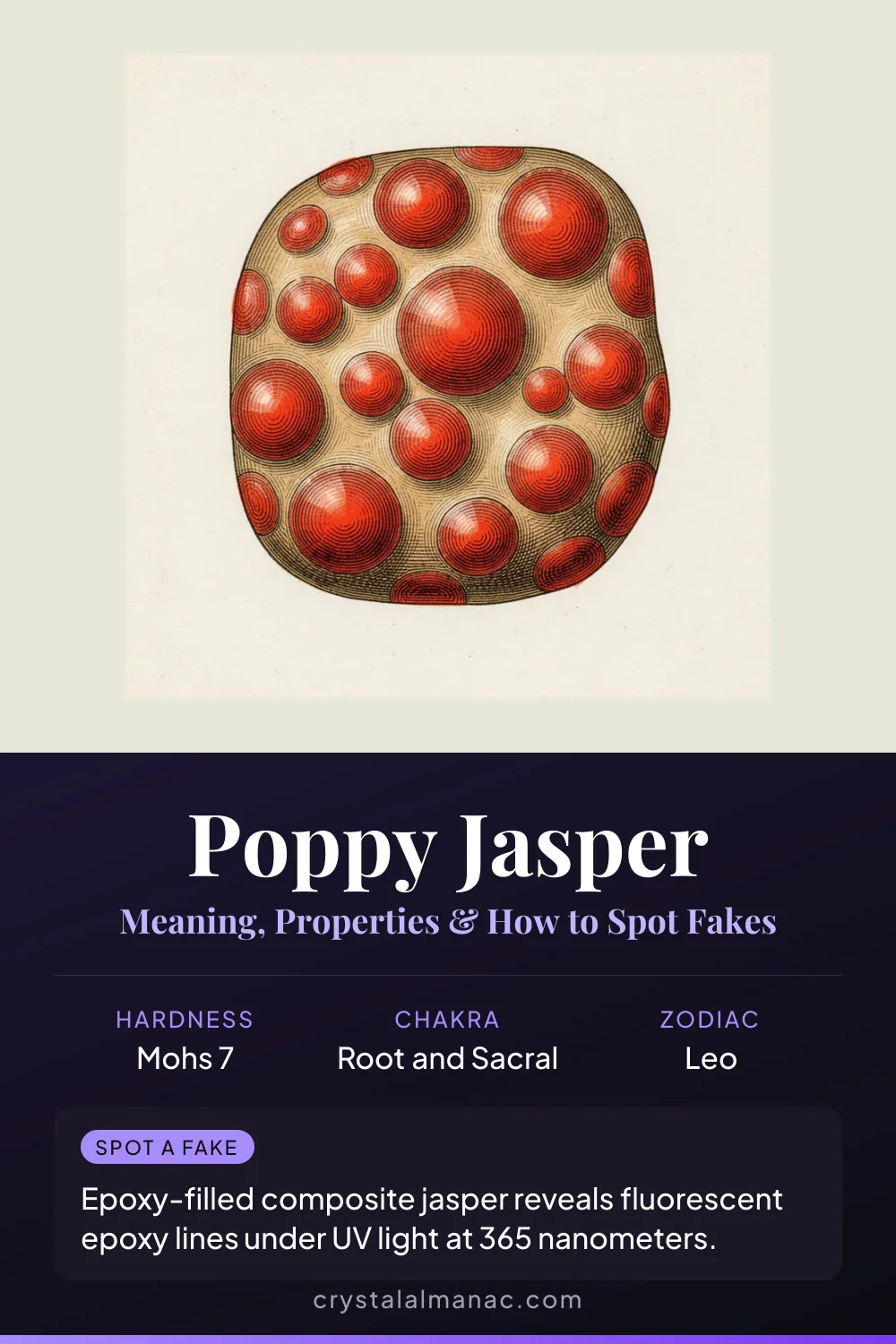 Poppy Jasper - Orbicular flower-pattern jasper - Pinterest pin