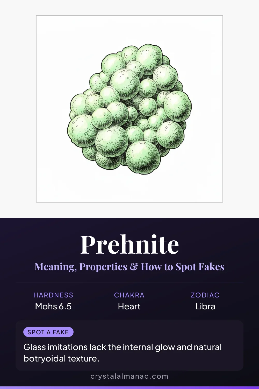 Prehnite - The Healer's Stone - Pinterest pin