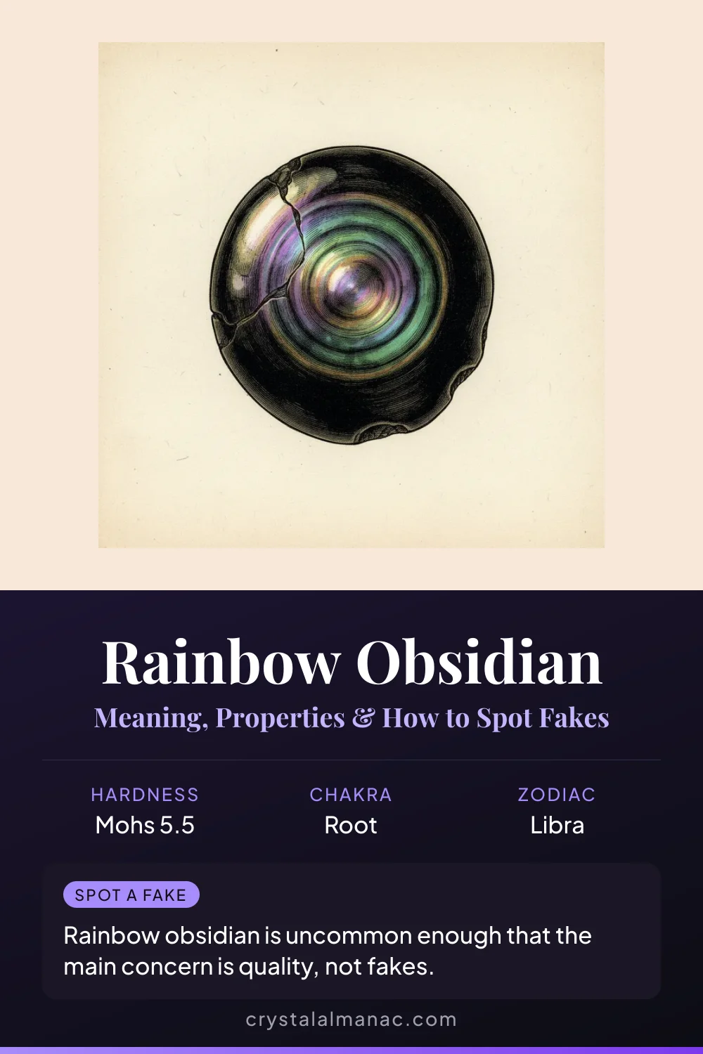 Rainbow Obsidian - The Stone of Light in Darkness - Pinterest pin