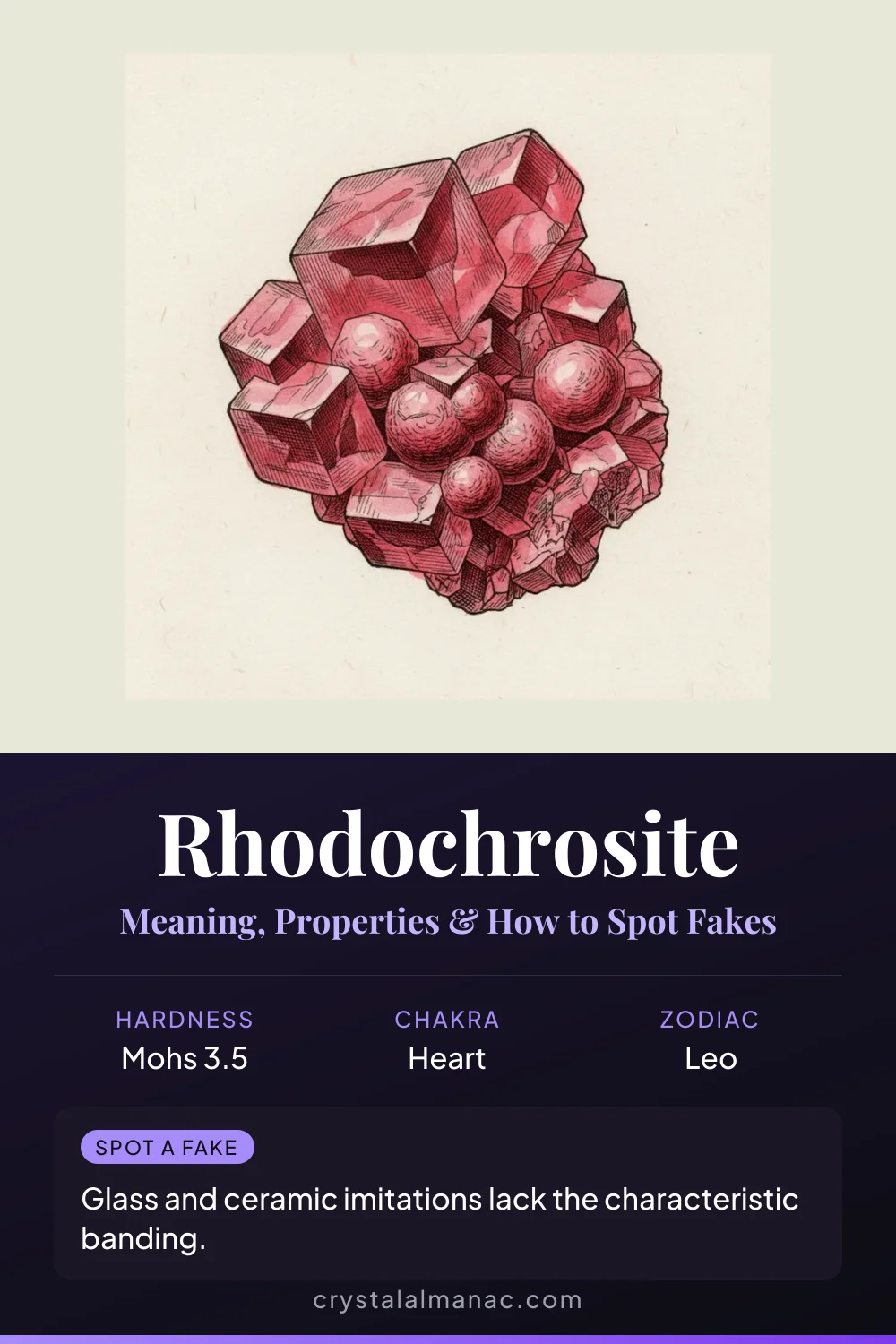 Rhodochrosite - The Rose of the Incas - Pinterest pin