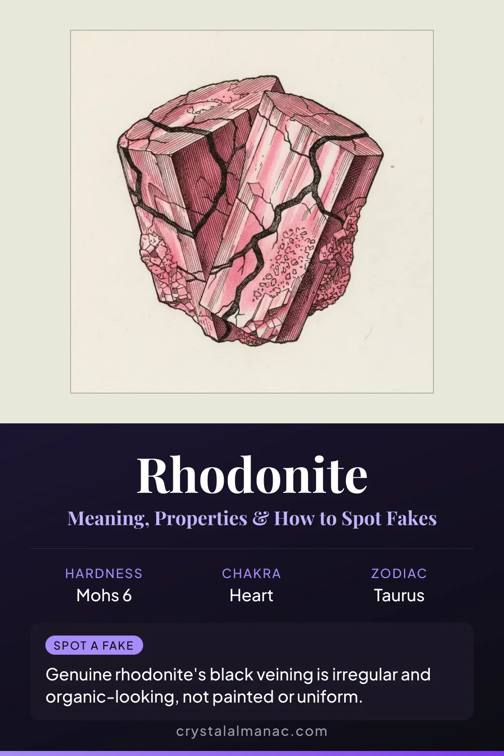 Rhodonite - The Rescue Stone - Pinterest pin