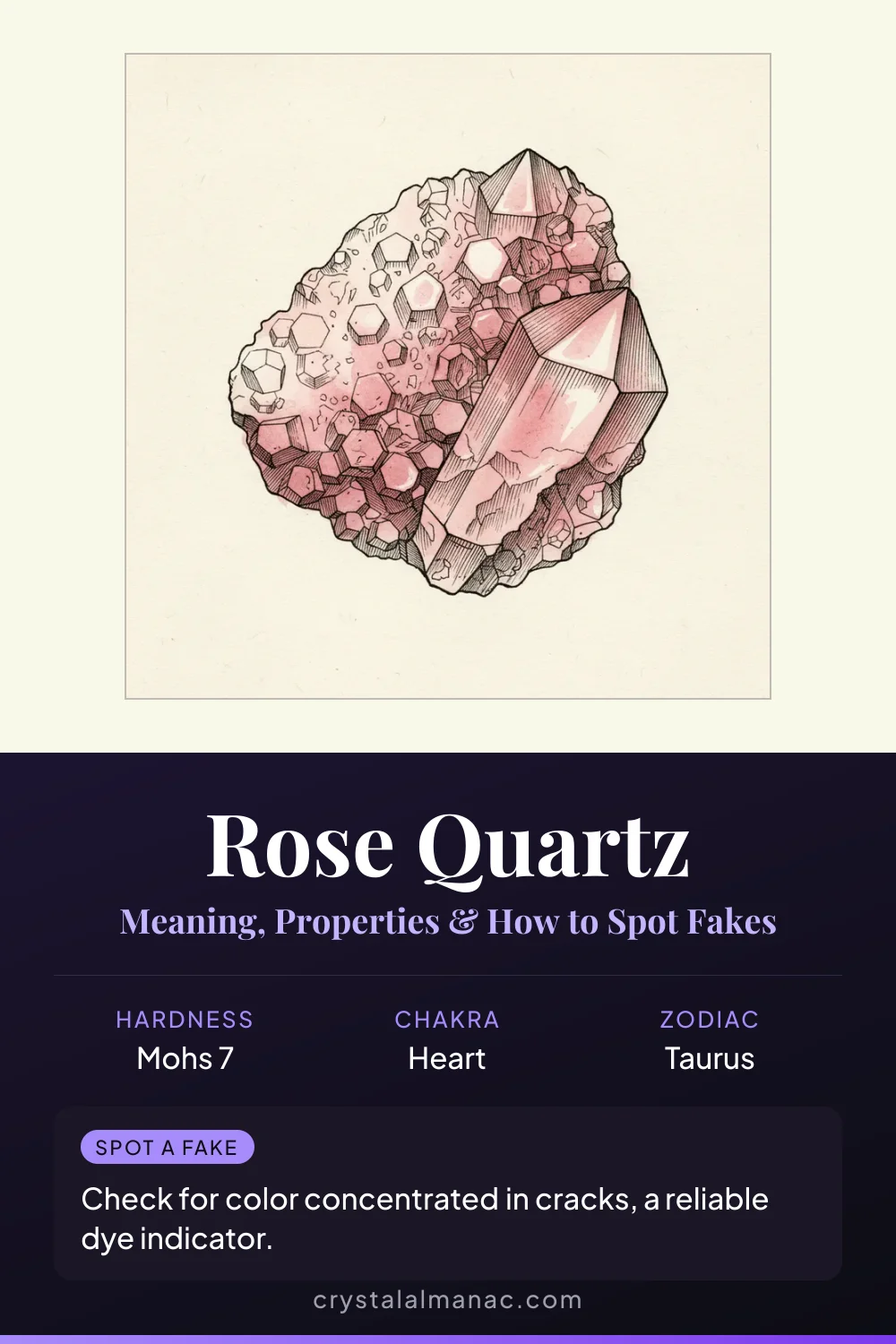Rose Quartz - The Stone of Unconditional Love - Pinterest pin