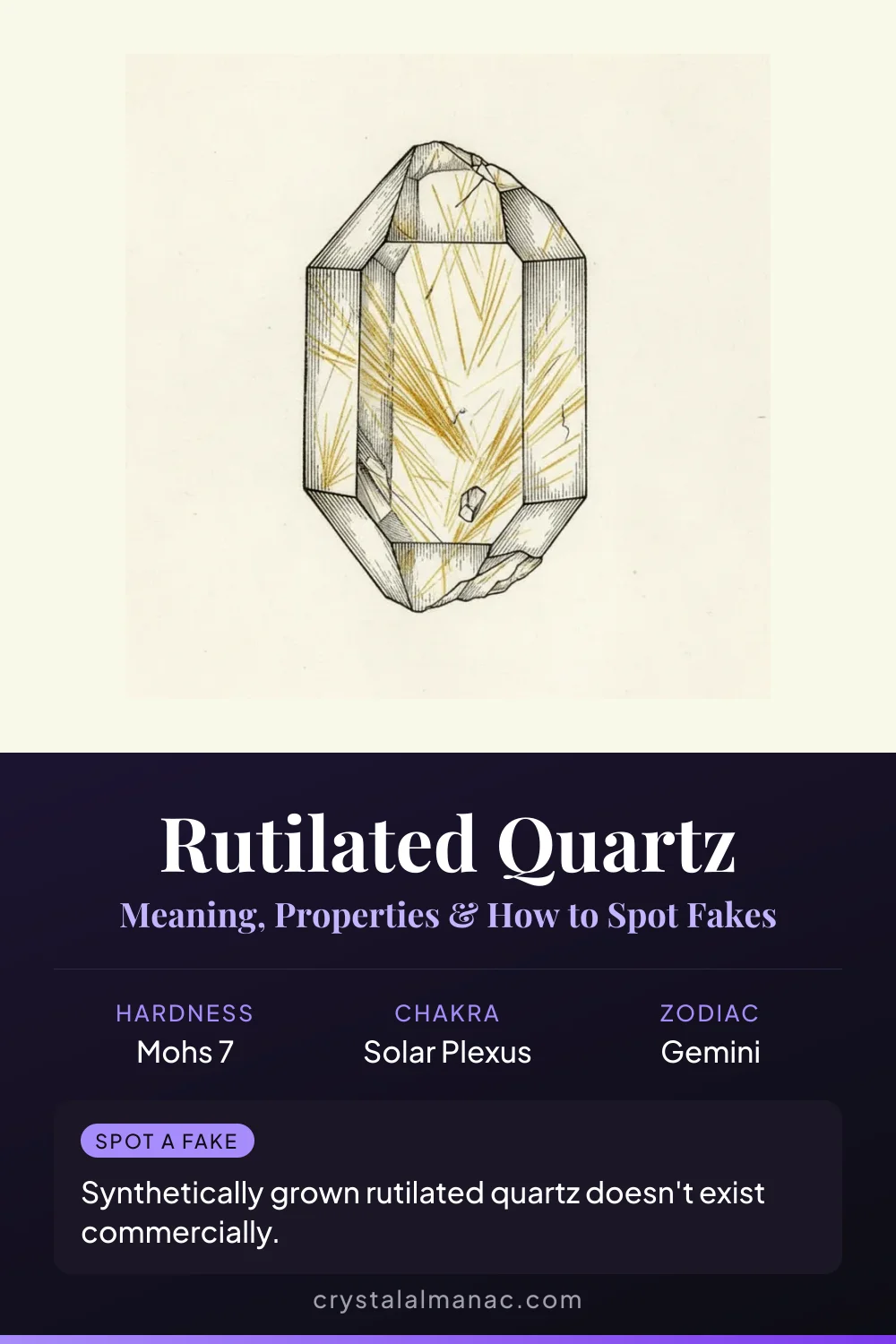 Rutilated Quartz - Venus Hair Stone - Pinterest pin