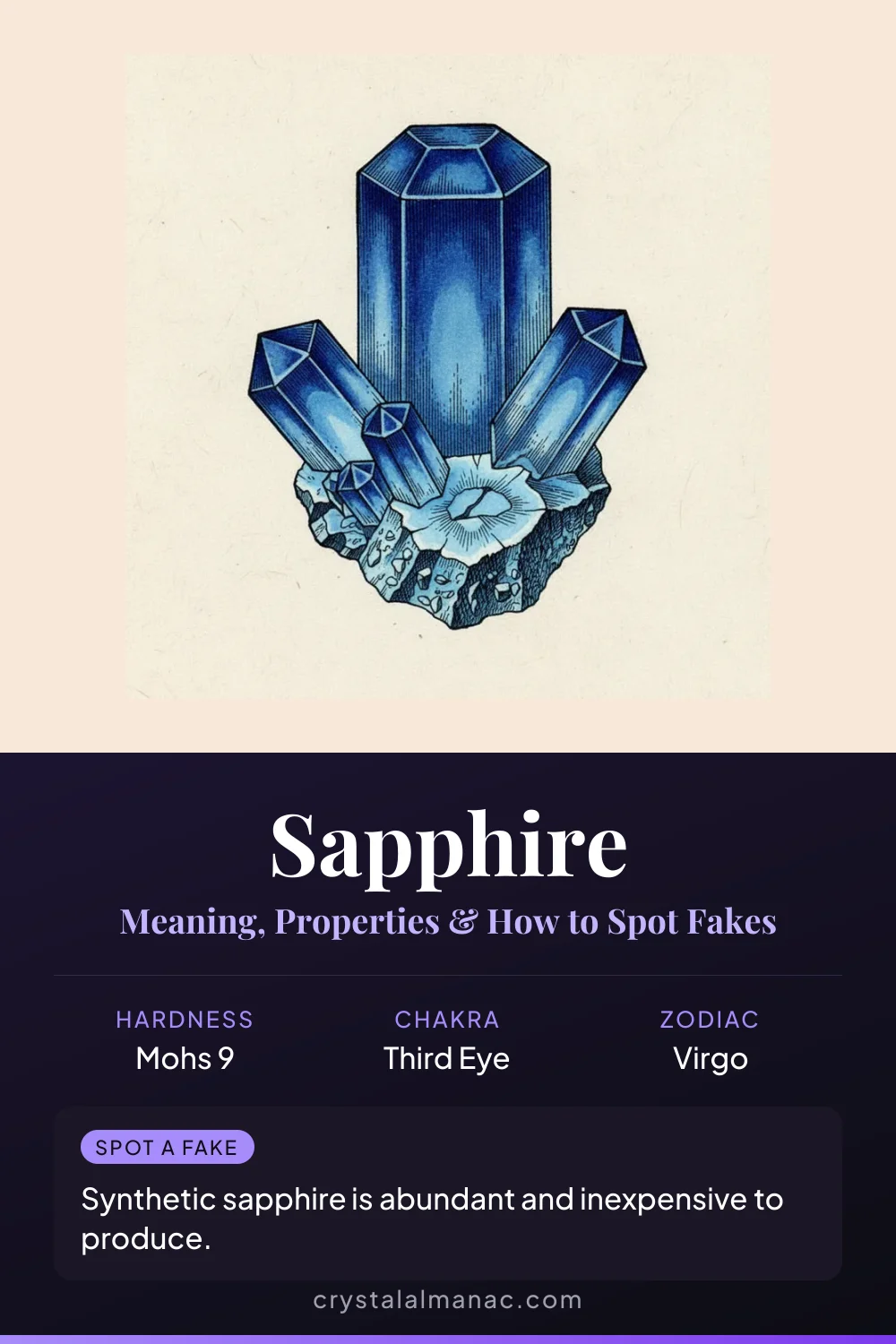 Sapphire - The Gem of the Heavens - Pinterest pin