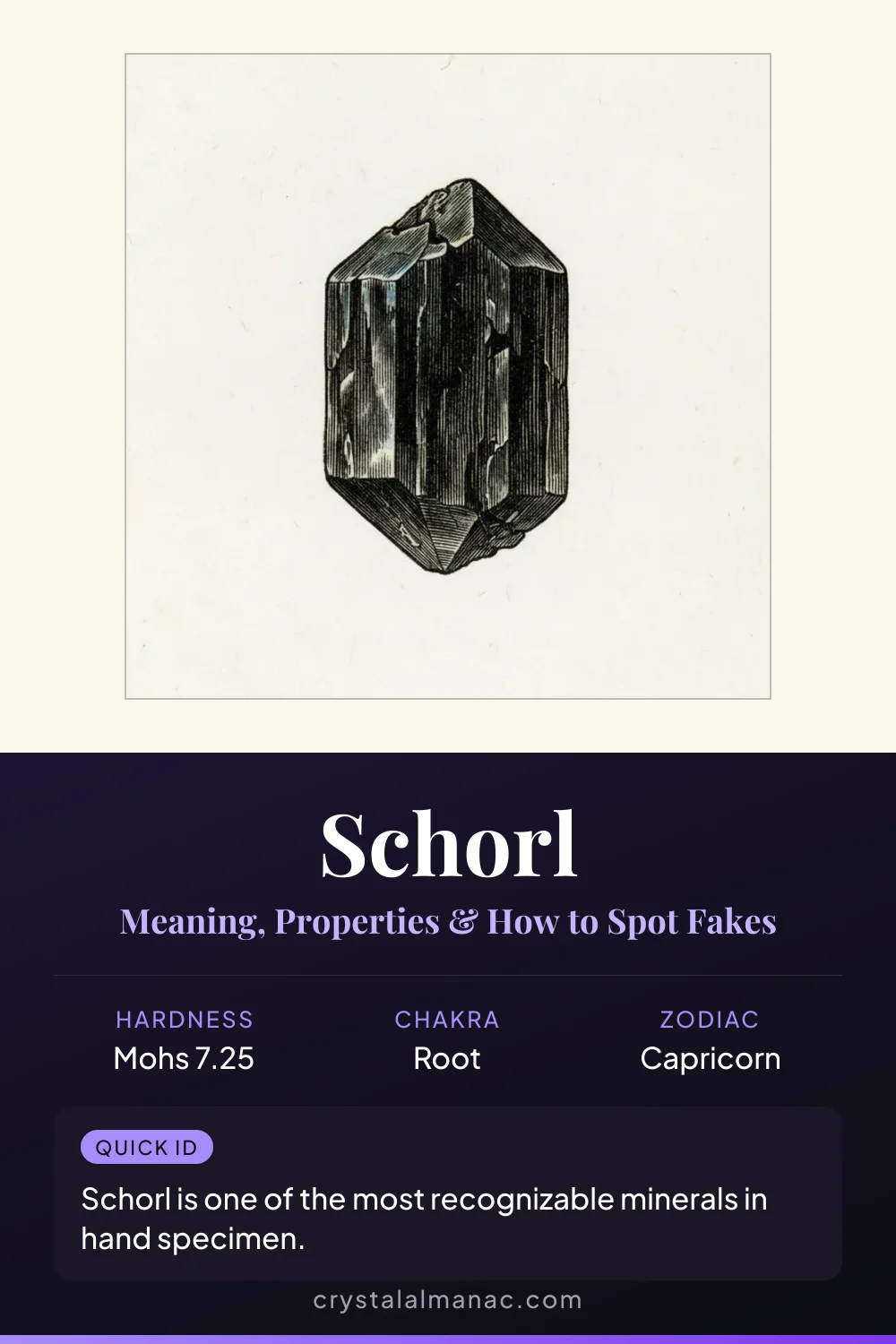 Schorl - The Iron-Black Tourmaline - Pinterest pin