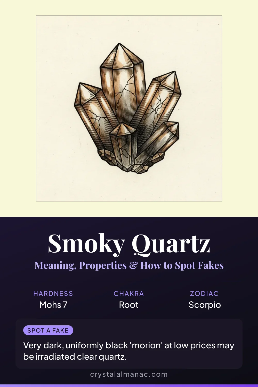Smoky Quartz - The Grounding Stone - Pinterest pin