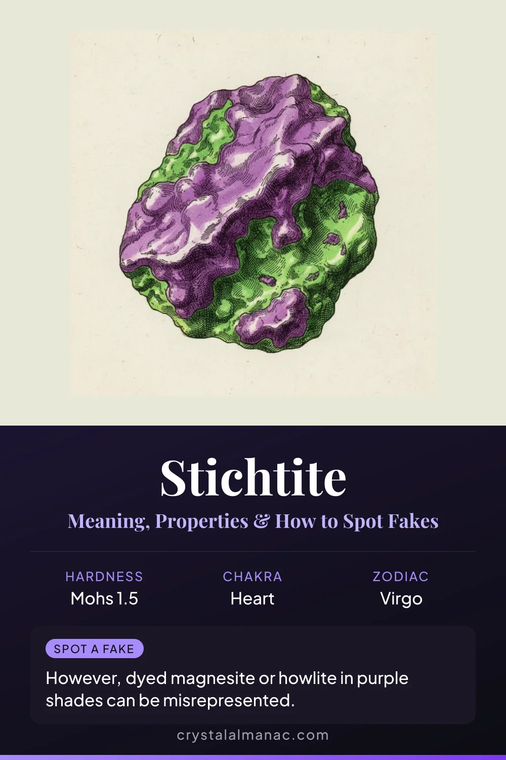 Stichtite - Purple Fire in Serpentine - Pinterest pin