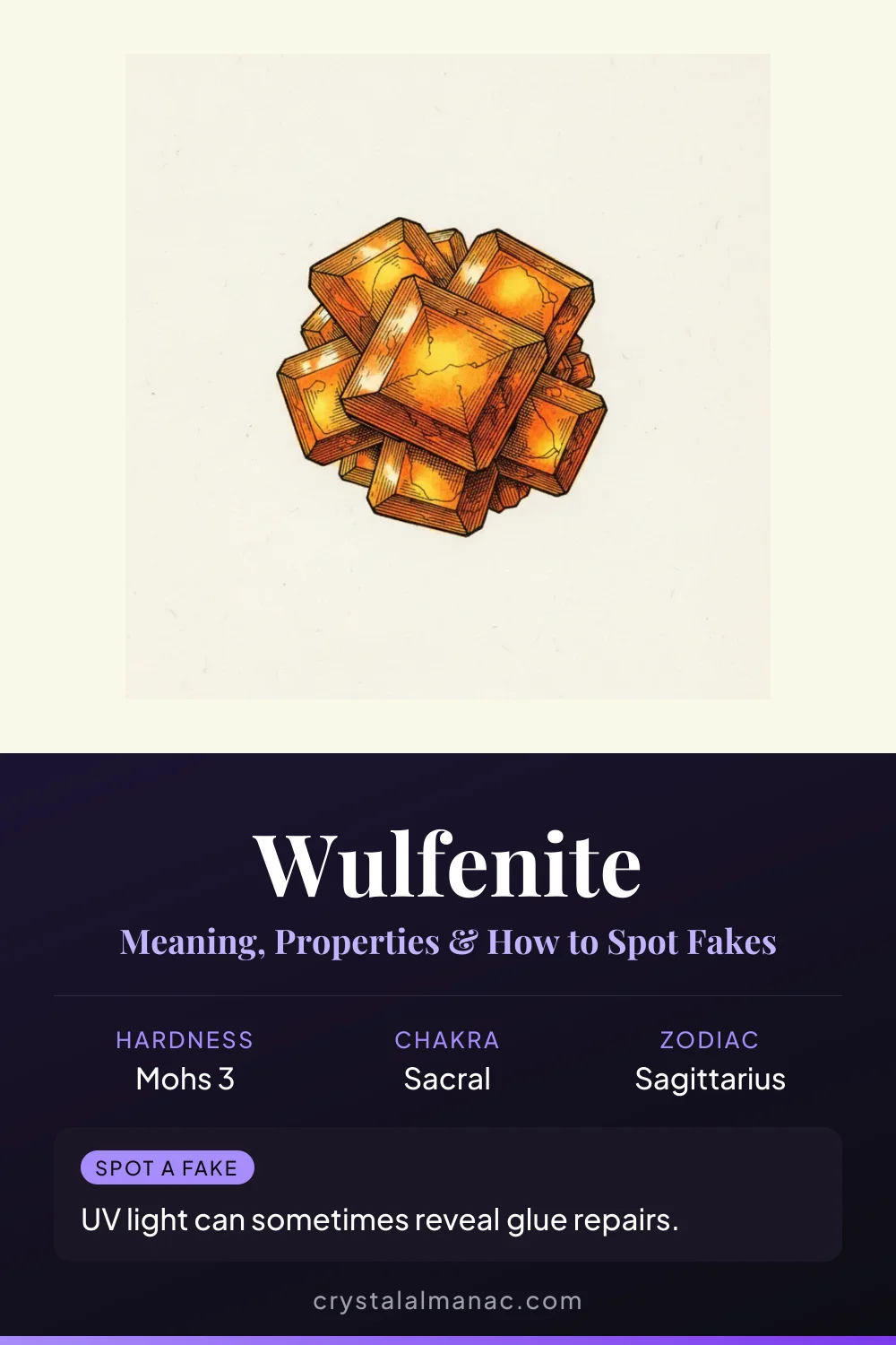 Wulfenite - The Painter's Stone - Pinterest pin