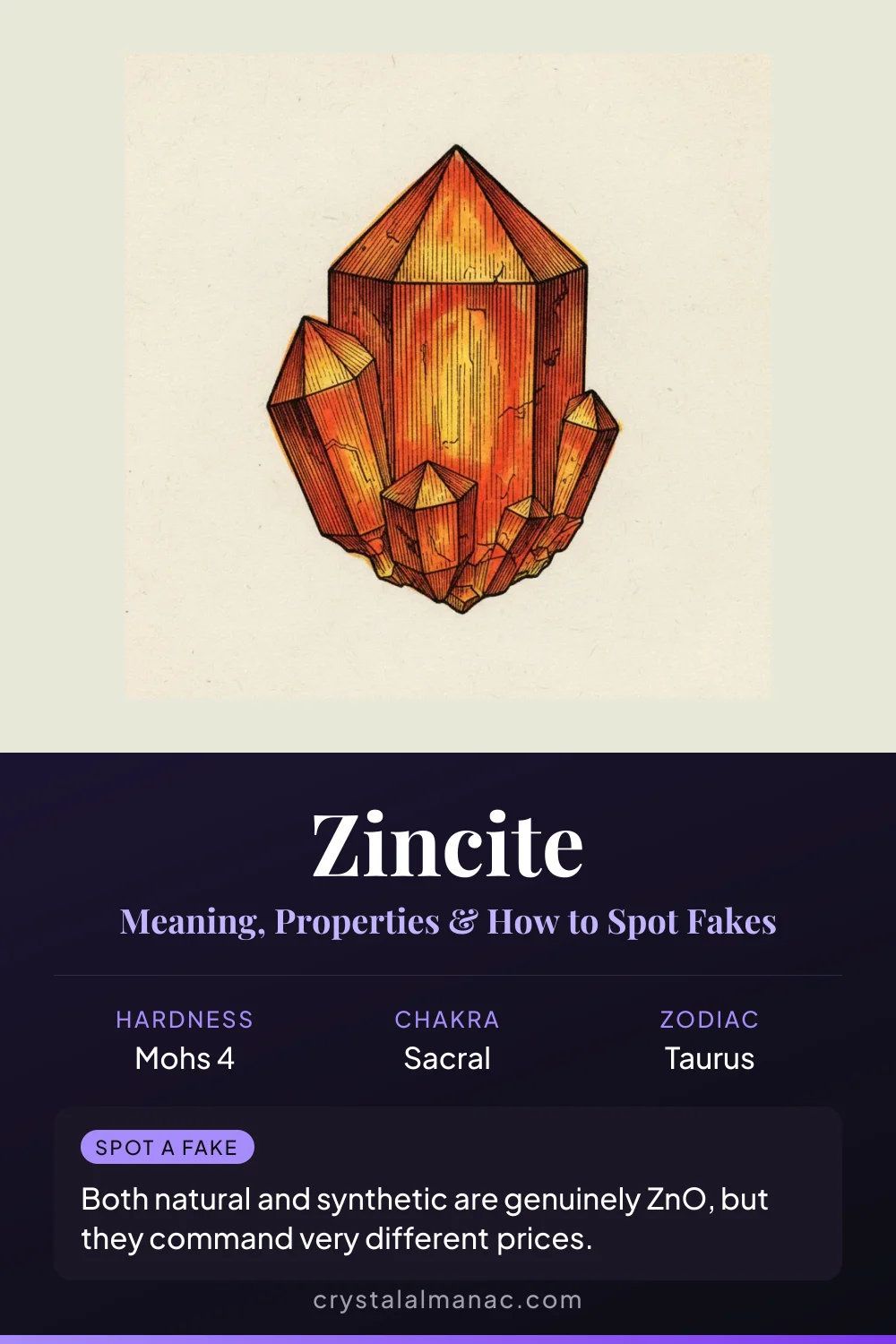 Zincite - The Neon Zinc Crystal - Pinterest pin